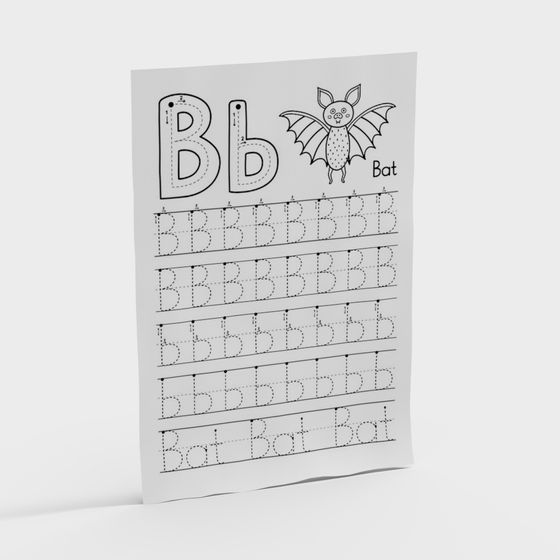 Unique Bb Bat 3D Model for Creative Learning