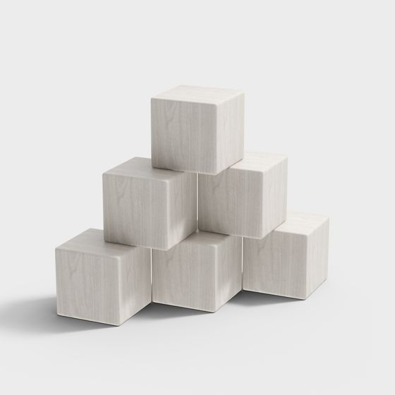 Wood Grain Building Blocks 3D model