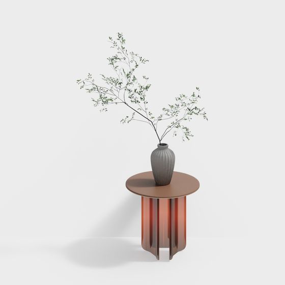 Stylish Vase and Round Table 3D model for Creative Spaces