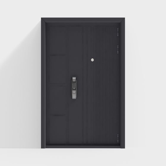 Low-Polygon Modern Security Door 3D model