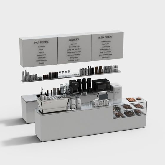 Modern Café 3D Model for Architects and Designers