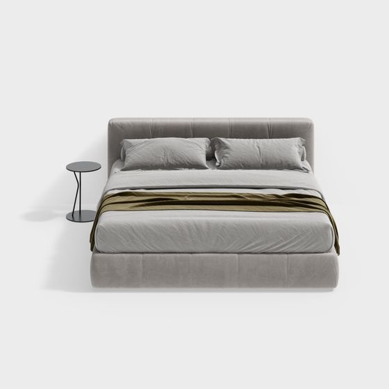 Modern Minimalist 3D Bed Model Design