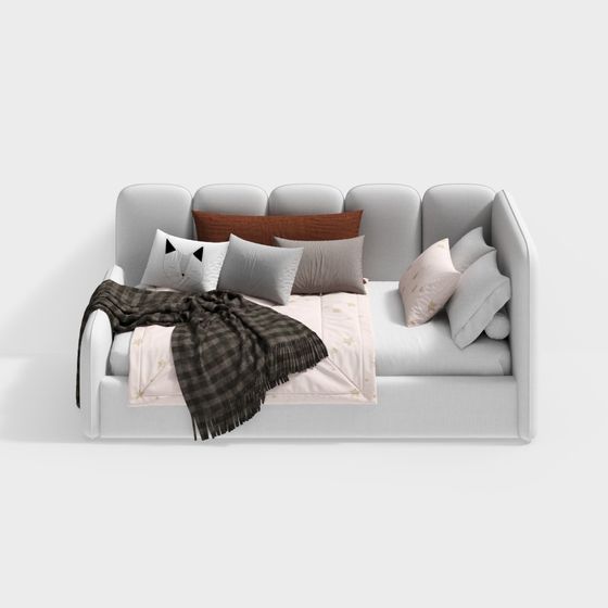 Stylish Low-Poly Sofa 3D model for Modern Interiors