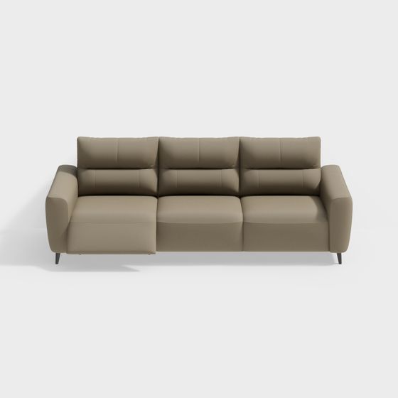 Sleek Black Functional Sofa 3D Model