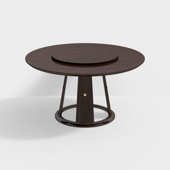 Stylish Low-Poly Round Dining Table 3D model for Modern Spaces