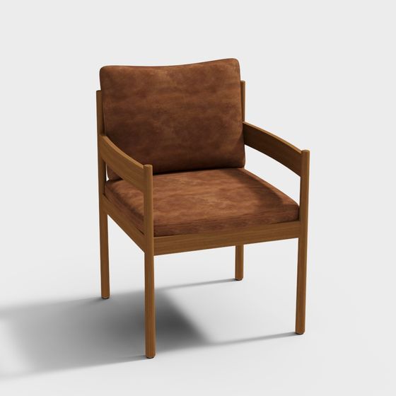 Modern Minimalist Leather Chair 3D model