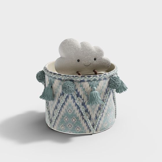 Whimsical Cloud Storage Basket 3D model
