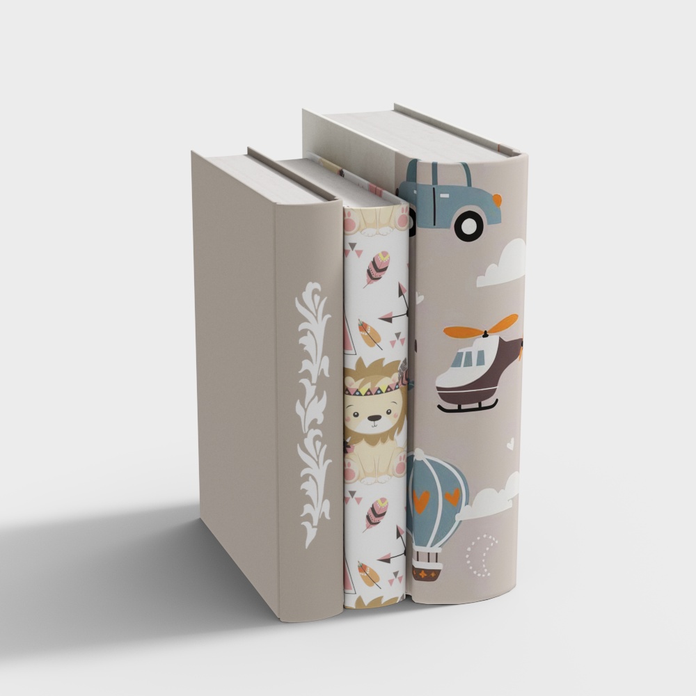 Whimsical Bookshelf 3D Model – Colorful Playful Design