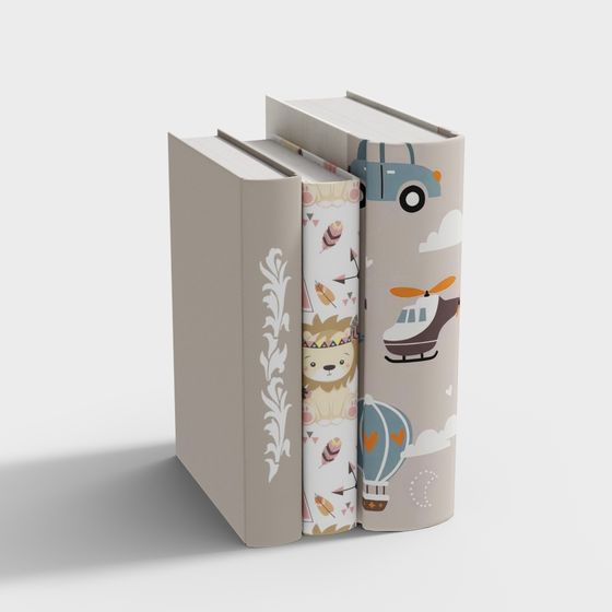Whimsical Bookshelf 3D model for Playful Spaces
