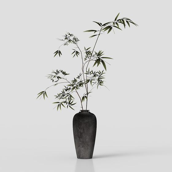 Bamboo Branch Vase 3D model