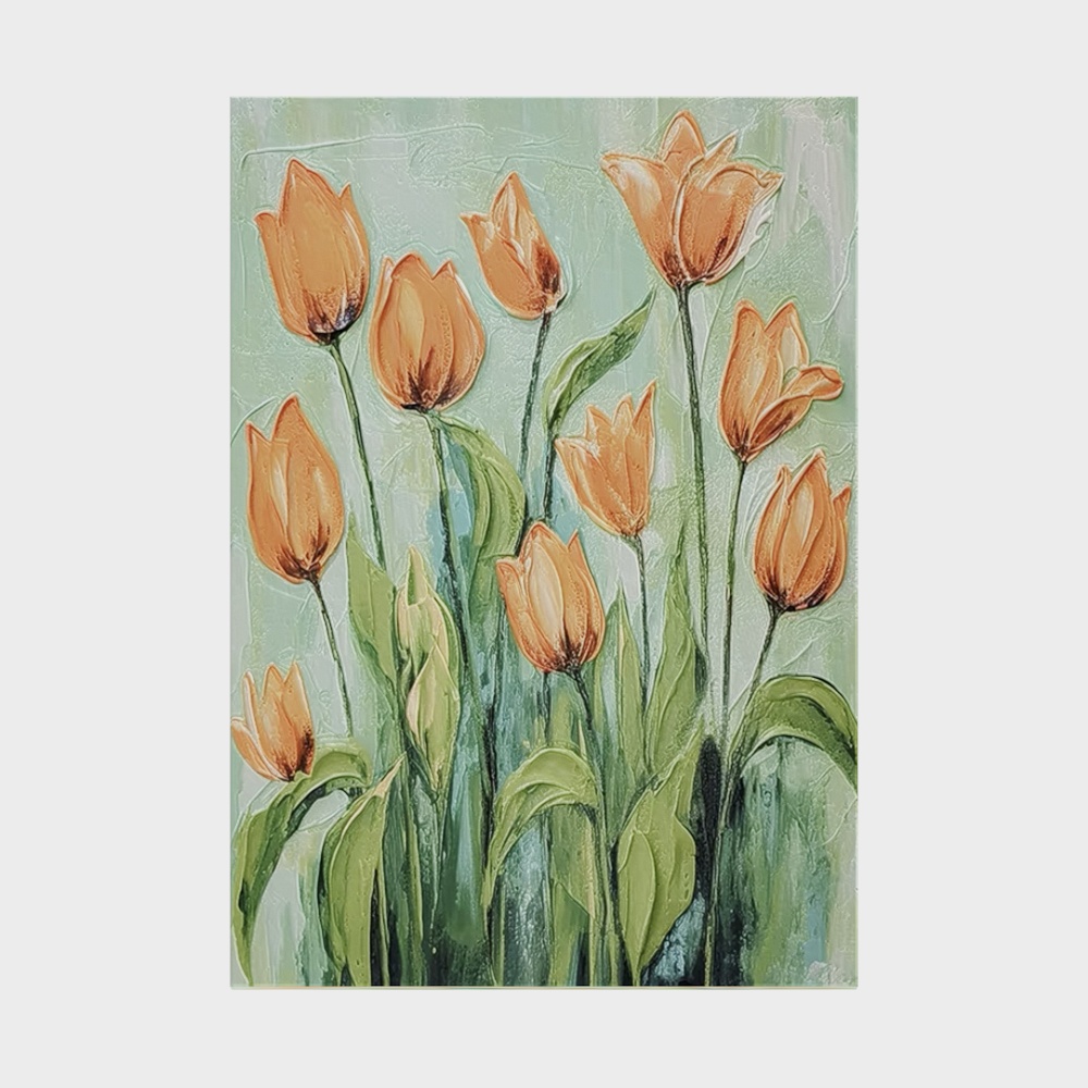 Orange Tulip Garden 3D model