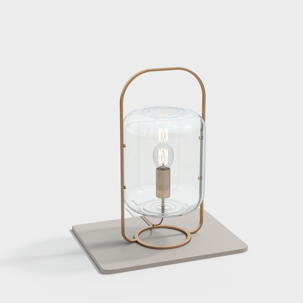 Industrial Style Glass Table Lamp