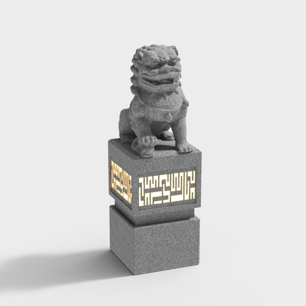 Grey Neo-Chinese Style Garden Lamp