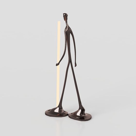Walking Figure Low-Polygon Sculpture 3D model