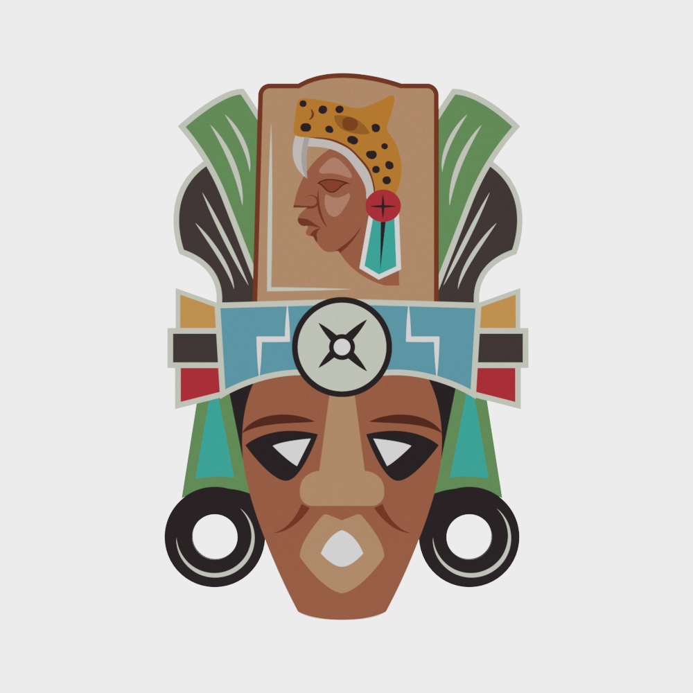 Mayan Warrior Mask 3D model