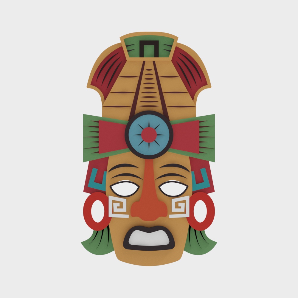 Maya Deity Mask 3D model