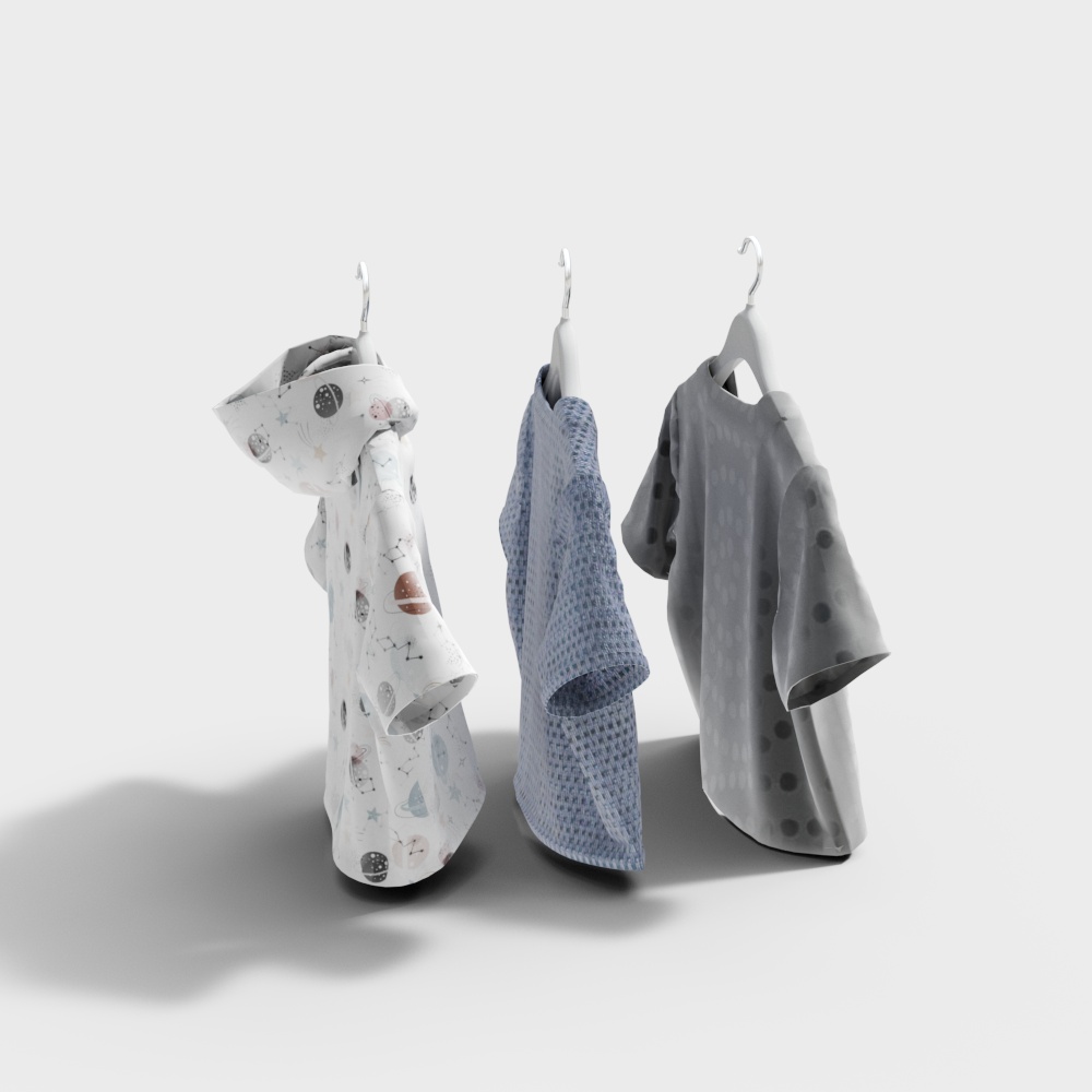 Creative Clothing Display 3D Model in Low Poly Style
