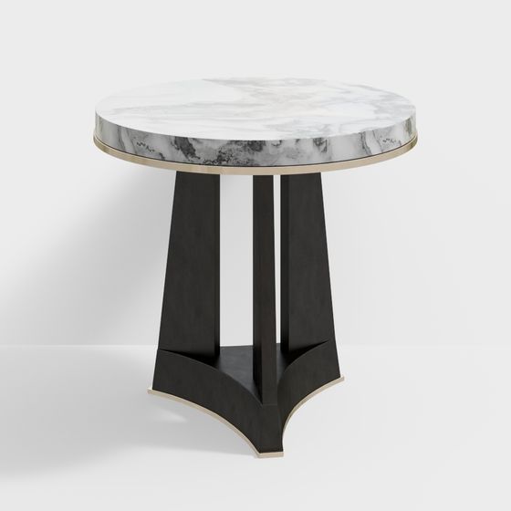 Elegant Marble Round Table 3D model