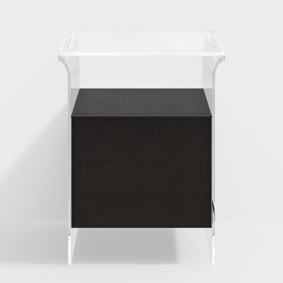 Transparent Acrylic Side Table 3D model
