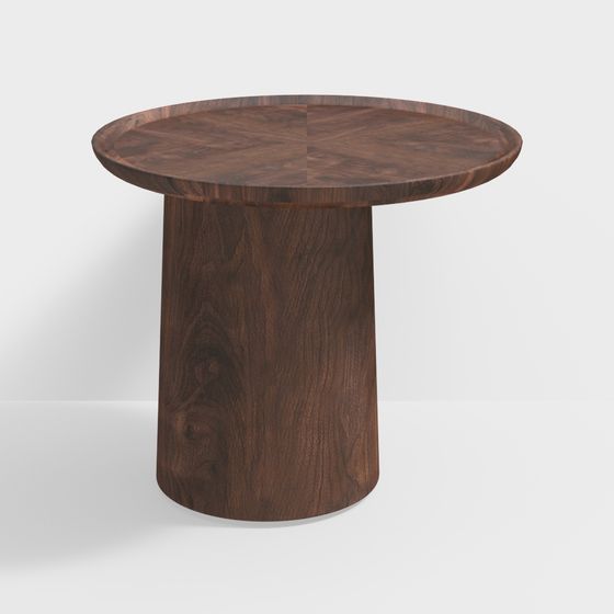 Stylish Round Wooden Table 3D model