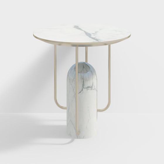 Elegant Marble Side Table 3D Model