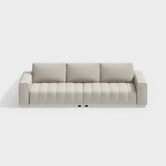 Modern Minimalist Genuine Leather SF-P2454M Sofa in Beige