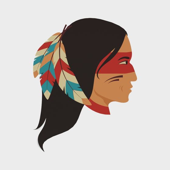 Wandtapete Indianer Frauenmaske