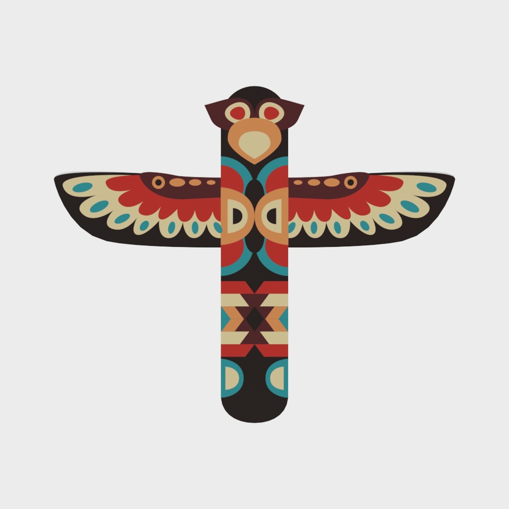 Vibrant Totem Bird 3D Model for Creative Projects