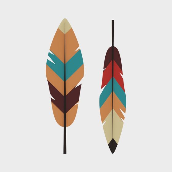 Colorful Feathers 3D model