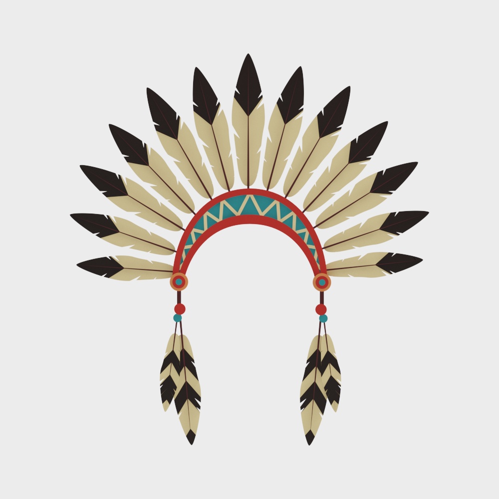 Wall sticker of Indian tribe head decoration element