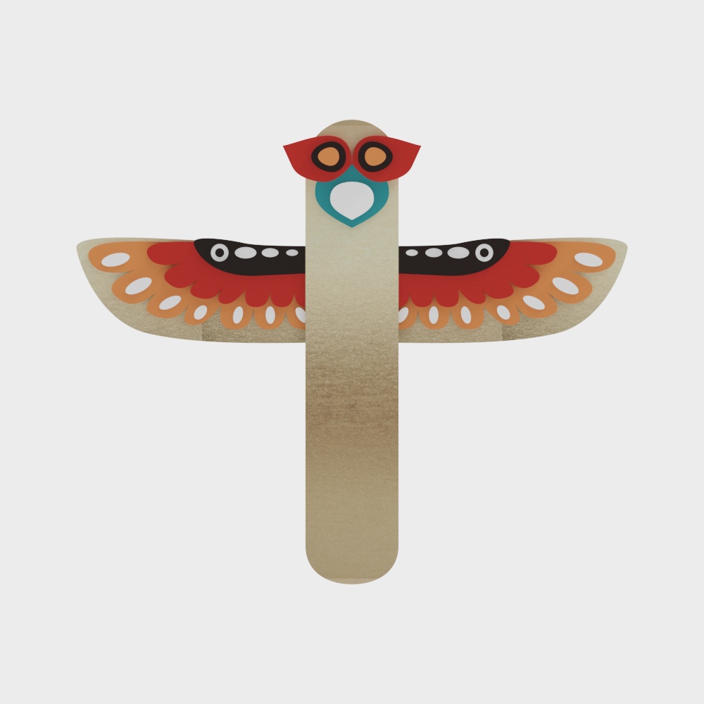 Indian Tribe Golden Flying Bird Element Wall Sticker