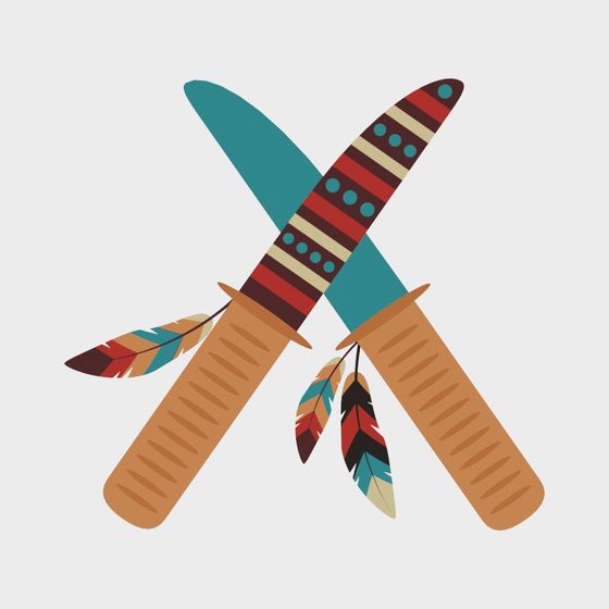 Indischer Stamm Messer Element Wandaufkleber