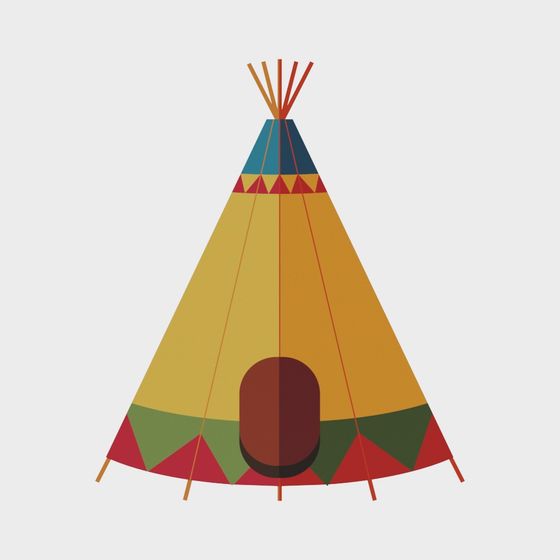 Vibrant Teepee Tent 3D model