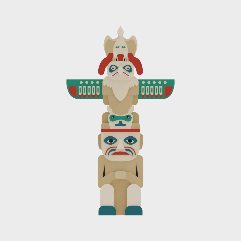 Southeast Asian Tribal Mask Wall Sticker