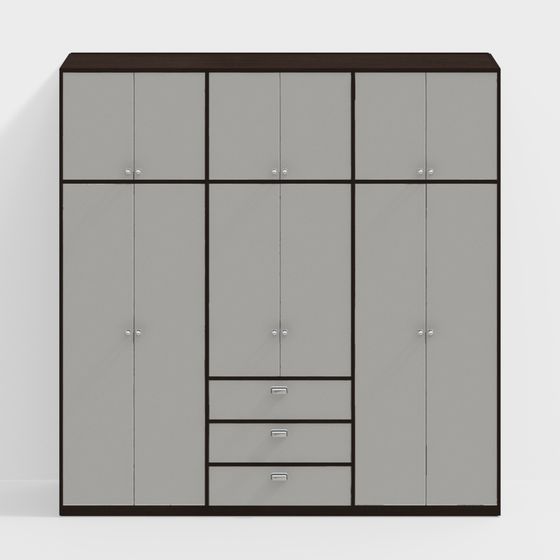 Stylish Minimalist Wardrobe 3D model