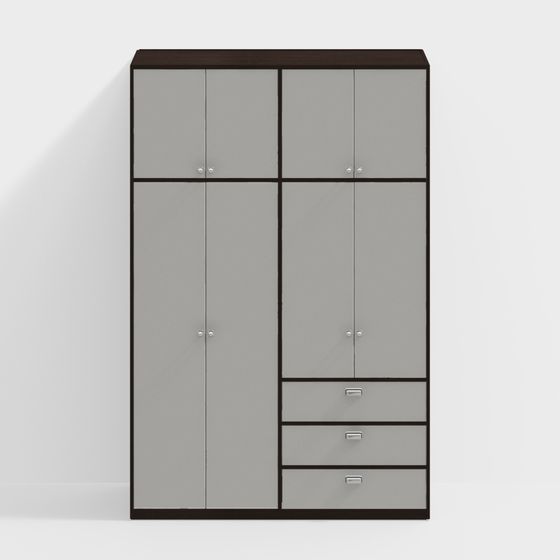 Stylish Minimalist Wardrobe 3D model