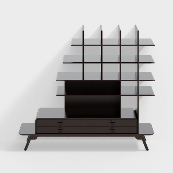 Modern Grid Bookshelf 3D model