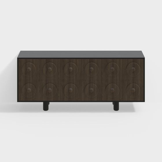 Urban Wooden Side Cabinet 3D model