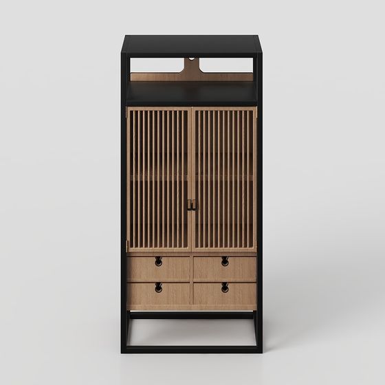 City Window Cabinet 3D model for Modern Interiors