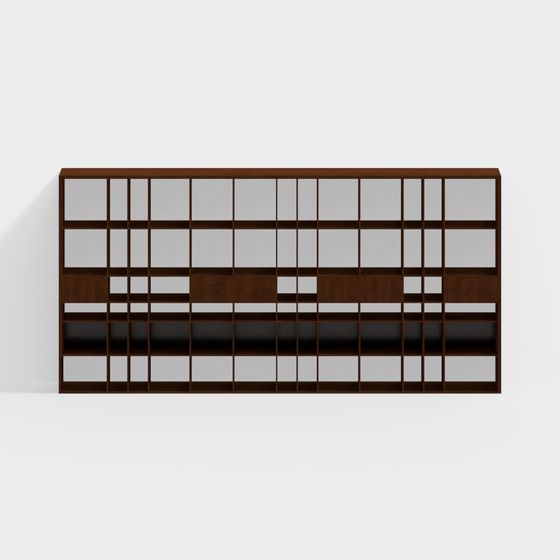 Elegant Low-Poly Bookshelf 3D model for Creative Projects