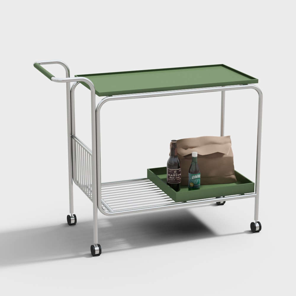 Stylish Mobile Food Cart 3D model for Creative Projects