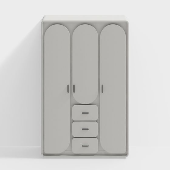 Stylish Wardrobe 3D model for Modern Interiors