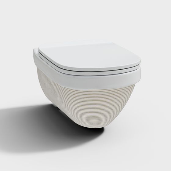 Futuristic Wall-Mounted Toilet 3D model for Modern Bathrooms