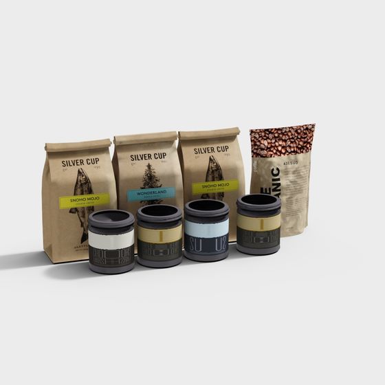 Modern Coffee Packaging Design 3D model