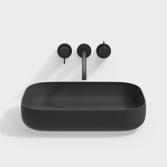 Minimalist Black Sink 3D model for Creative Projects