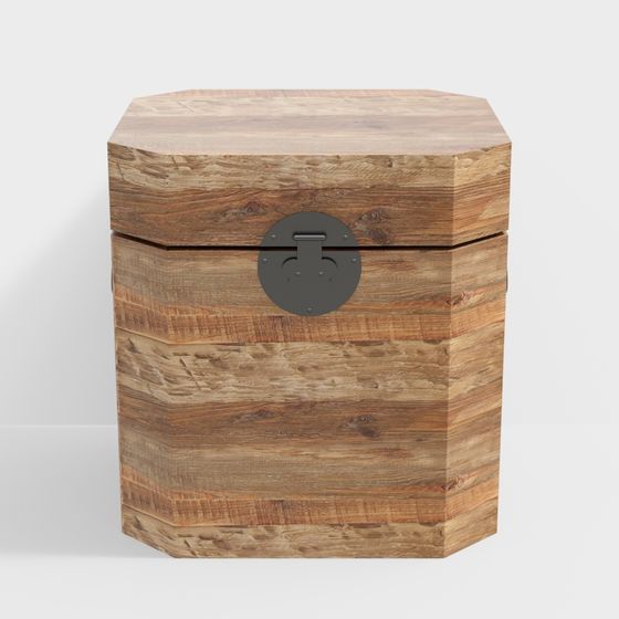 Stylish Retro Wooden Box 3D model for Creative Projects