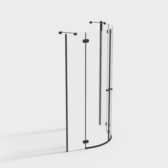 Curved Shower Screen 3D model for Modern Interiors