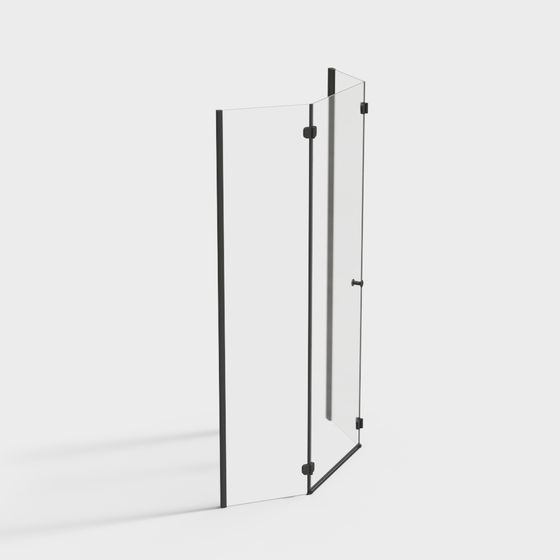Elegant Glass Shower Room 3D model for Contemporary Spaces