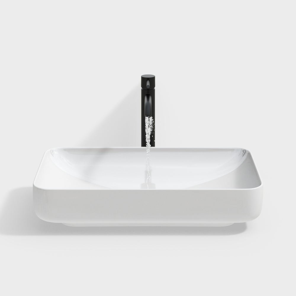 Modern Washbasin with Water Flow