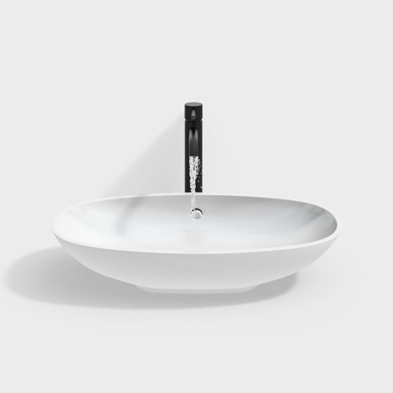 Sleek Oval Basin 3D model